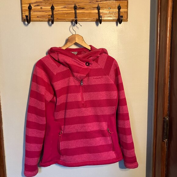Avalanche women's pink striped fleece hoodie size large - Picture 2 of 8